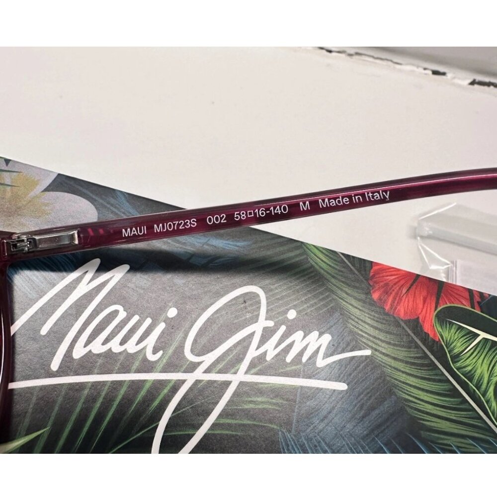 NEW Maui Jim Ocean Womens Polarized Sunglasses Turtoise w/ Raspberry MJ0723S-002 - Picture 6 of 7